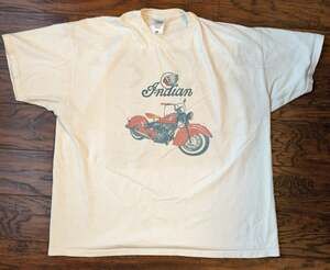Vintage Indian Motorcycle T Shirt Mens XXL White Red Chief Bike Graphic Y2K Tee